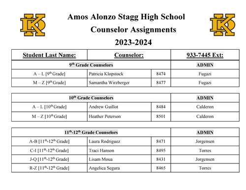 Admin Counselor Assignments